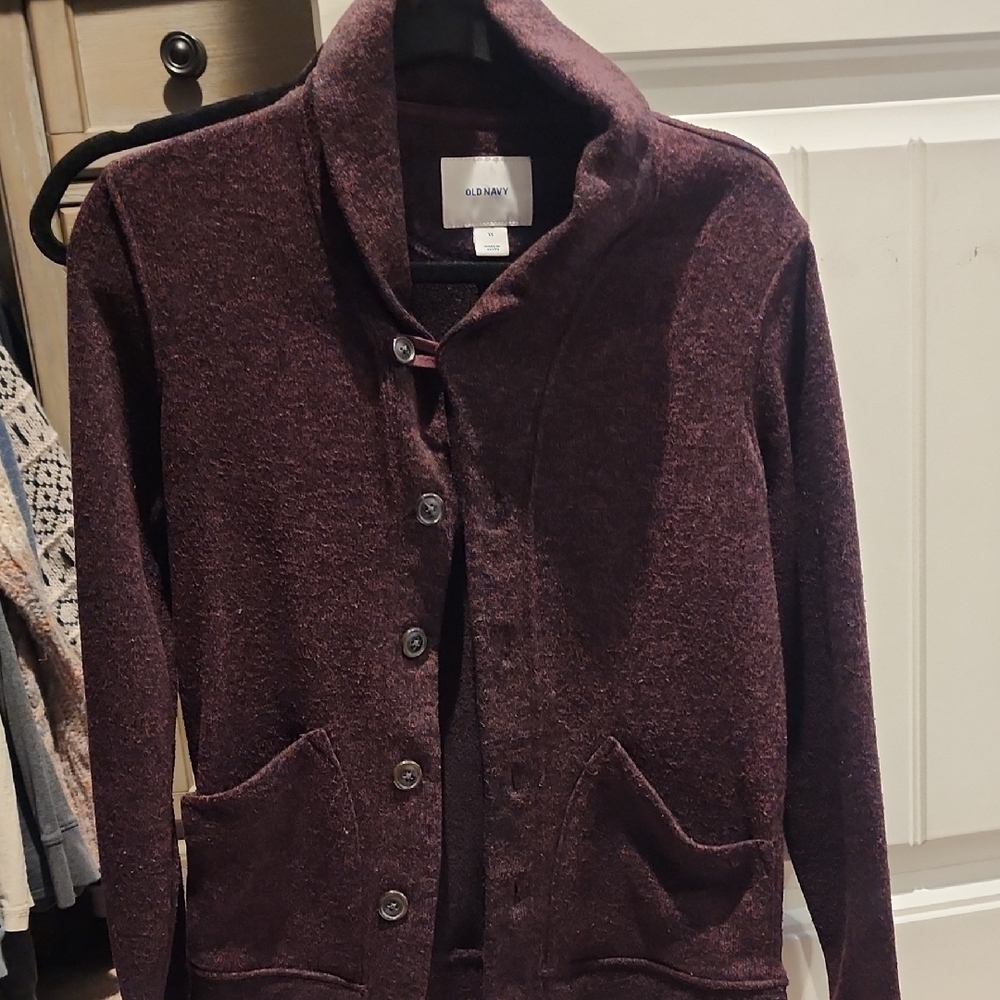Old Navy Maroon Button-Up Cardigan